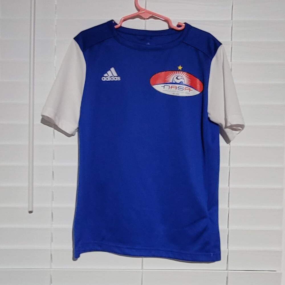 Adidas Kids' NASA Blue Soccer Jersey - Size Size 9-10 Y